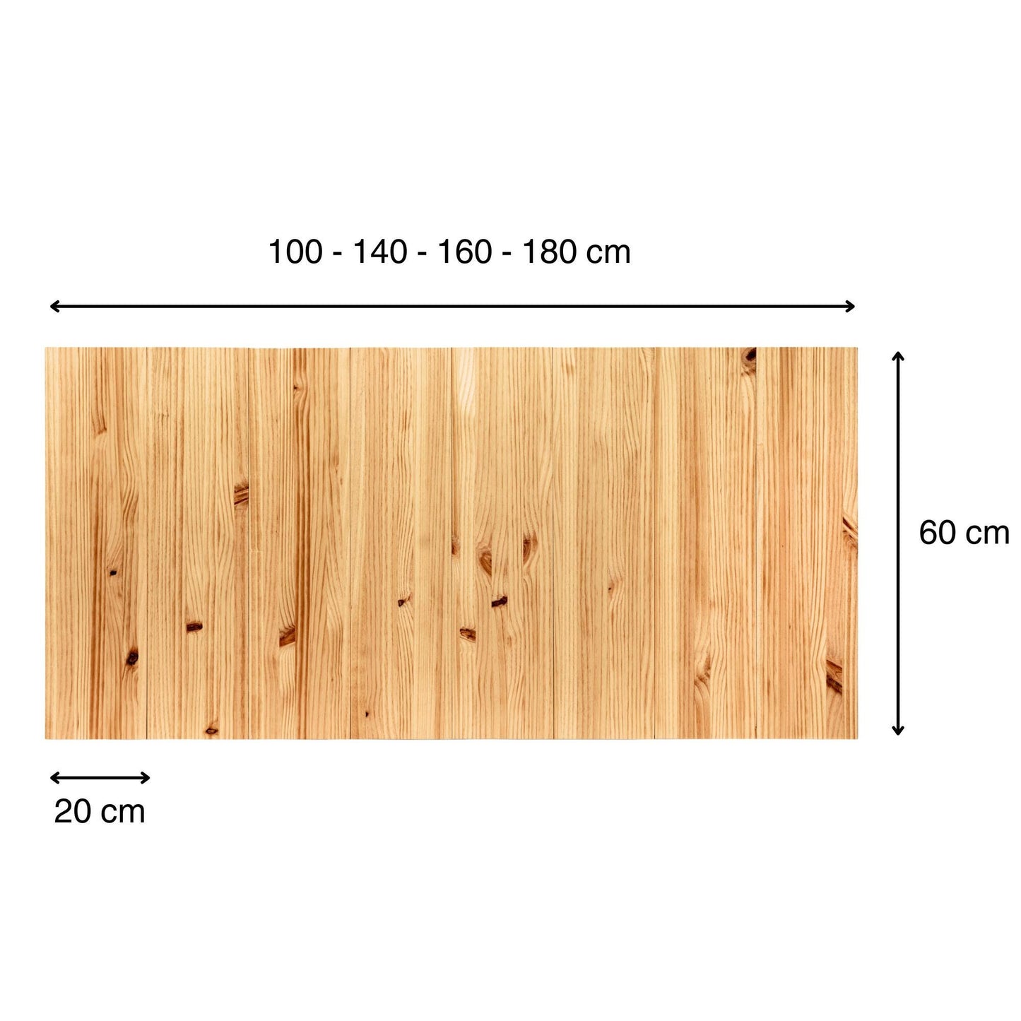 Cabecero | Altura 60 cm | Acabado "ROBLE" | Kita. Hecho a mano con madera maciza - Perfecto para el dormitorio.