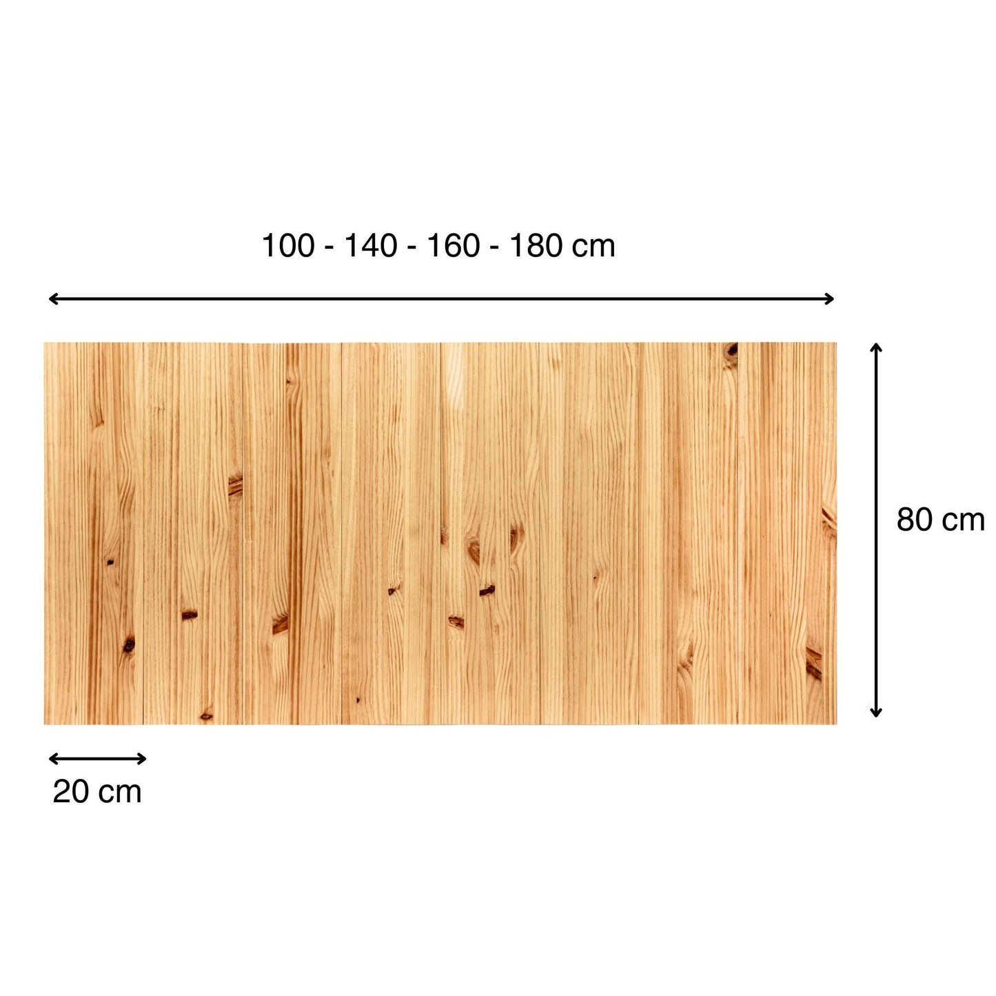 Cabecero | Altura 80 cm | Acabado "ROBLE" | Kita. Hecho a mano con madera maciza - Perfecto para el dormitorio.