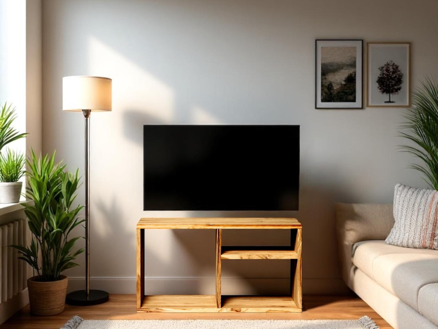Librero | Estantería | Estantería | Mueble para TV | Acabado "ROBLE" | Teshio. Hecho a mano - Perfecto para sala, comedor, recibidor y oficina.