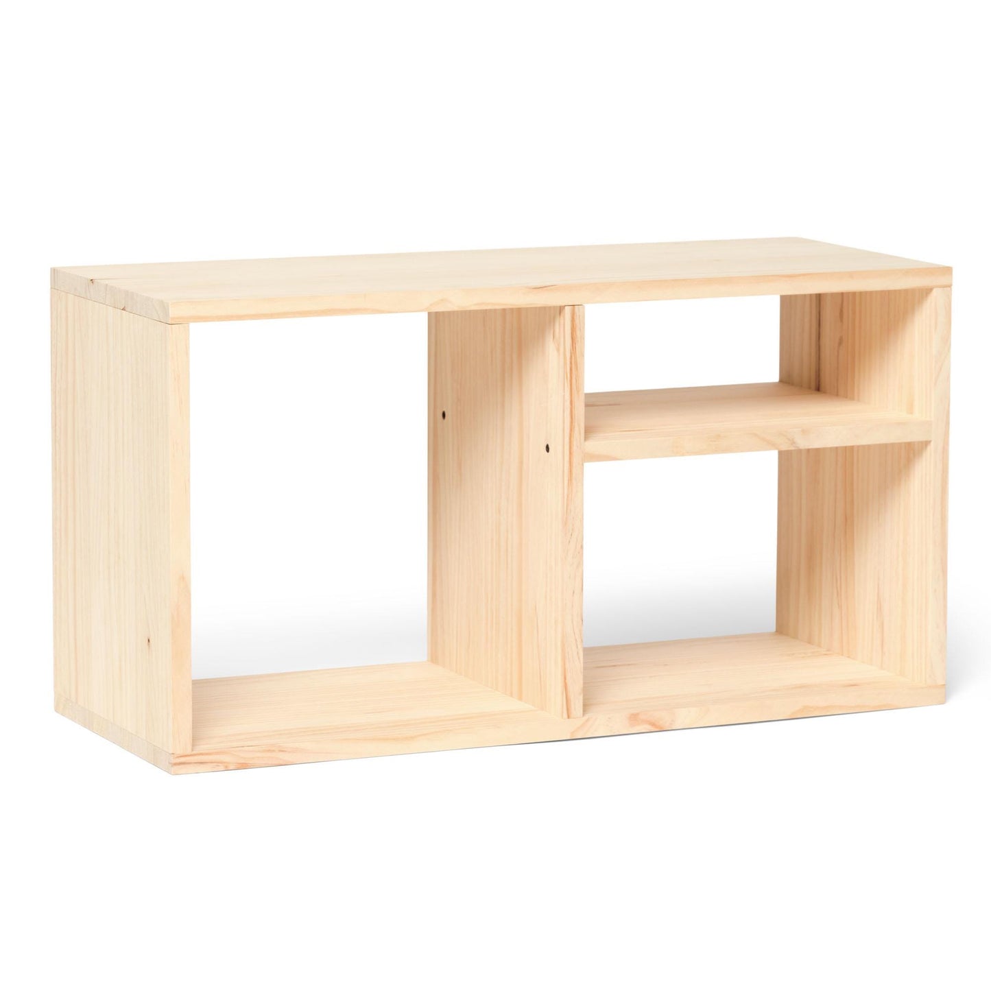 Librero | Estantería | Estantería | Mueble para TV | Acabado "NATURAL" | Teshio. Hecho a mano - Perfecto para sala, comedor y recibidor.