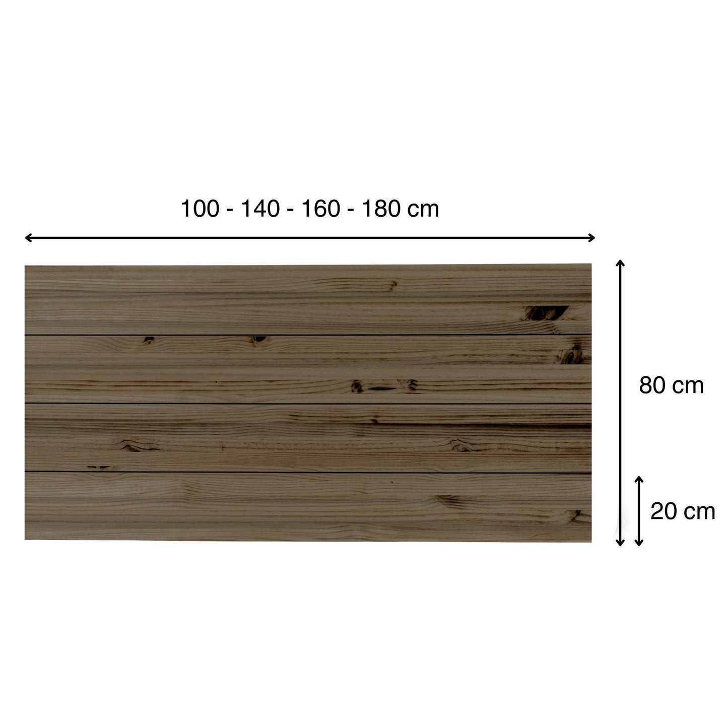 Cabecero de madera | Altura 80 cm | Acabado "GRIS CRUDO" | Hiyori. Hecho a mano con madera maciza - Perfecto para el dormitorio.