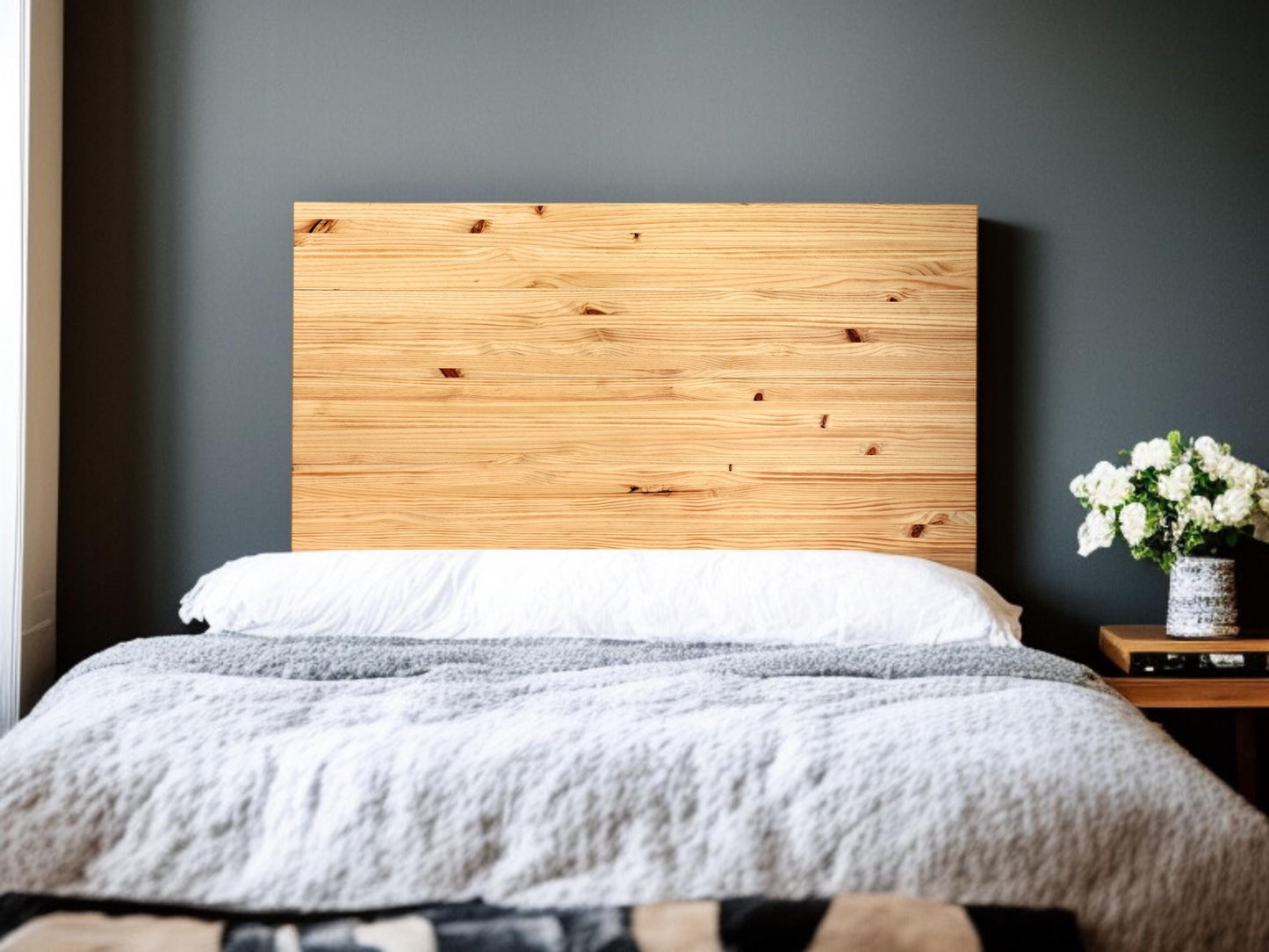 Cabecero | Altura 60 cm | Acabado "ROBLE" | Fuji - Hecho a mano con madera maciza - Perfecto para el dormitorio