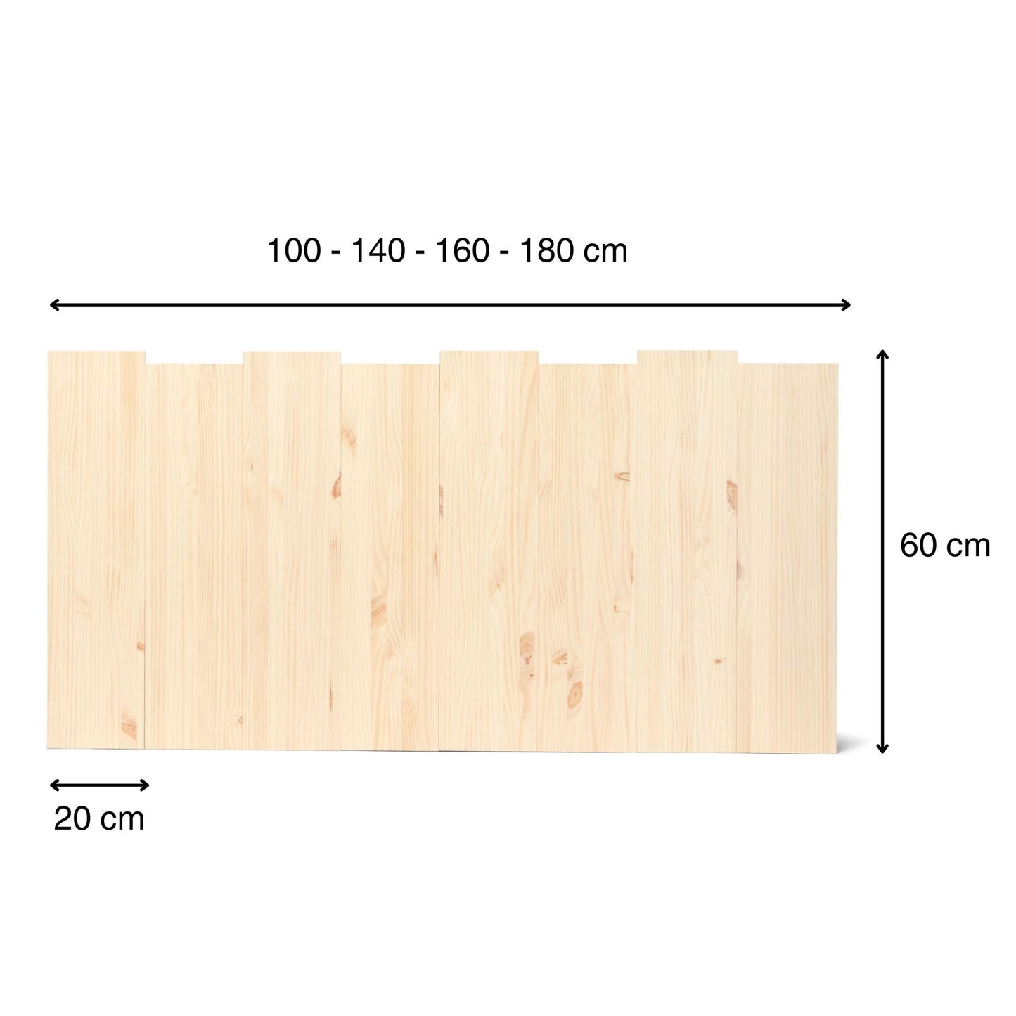 Cabecero | Altura 60 cm | Acabado "NATURAL" | Haku. Hecho a mano con madera maciza - Perfecto para el dormitorio