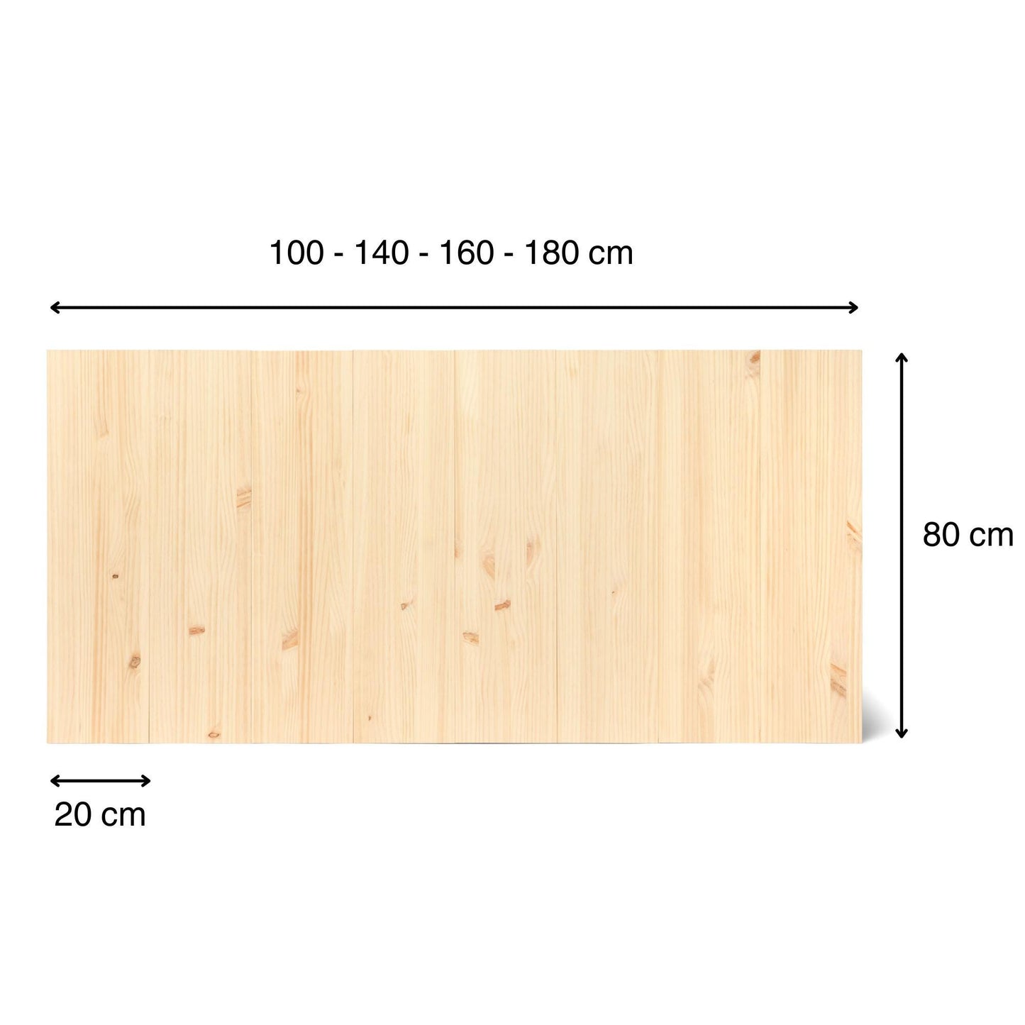 Cabecero | Altura 80 cm | Acabado "NATURAL" | Kita. Hecho a mano con madera maciza - Perfecto para el dormitorio.