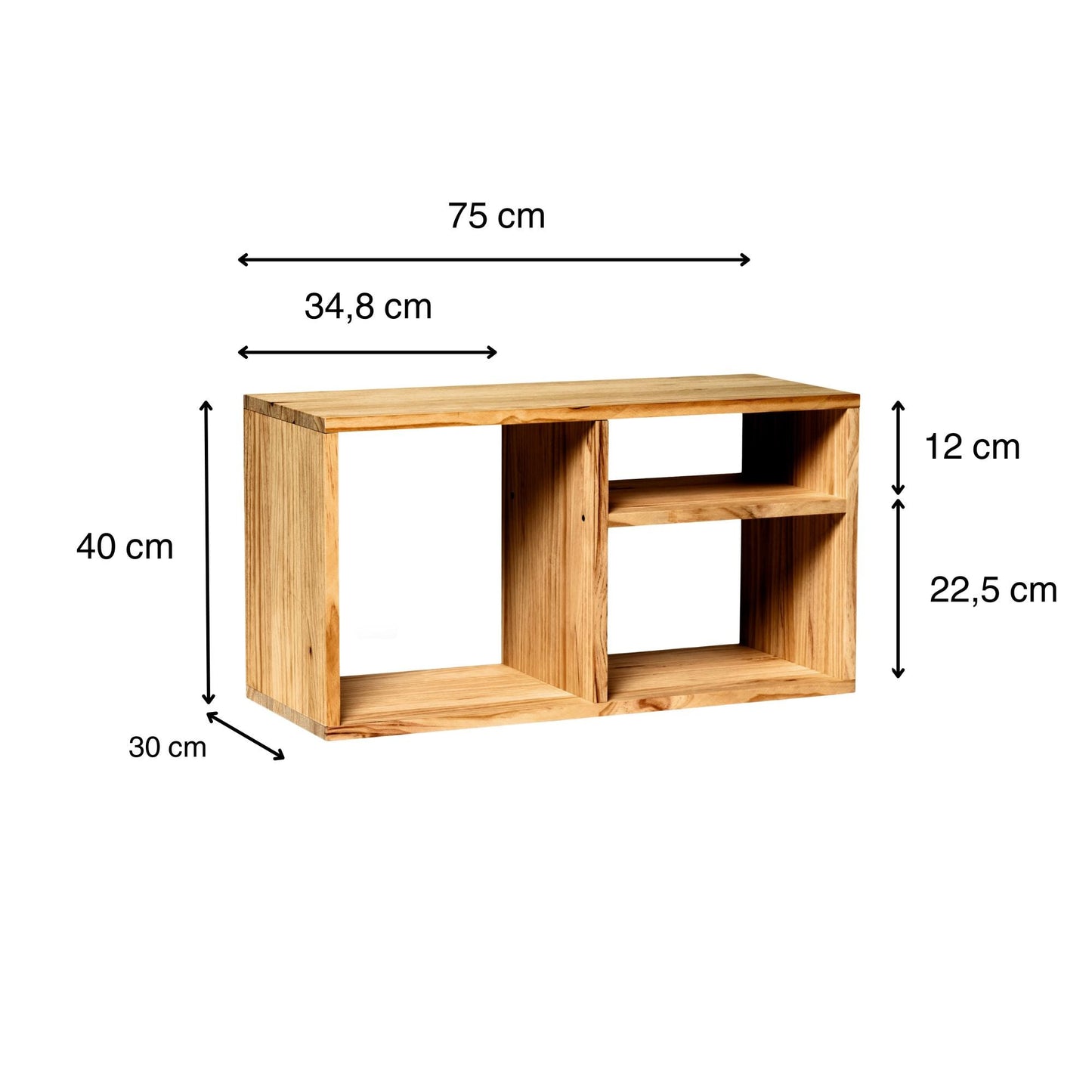 Librero | Estantería | Estantería | Mueble para TV | Acabado "ROBLE" | Teshio. Hecho a mano - Perfecto para sala, comedor, recibidor y oficina.