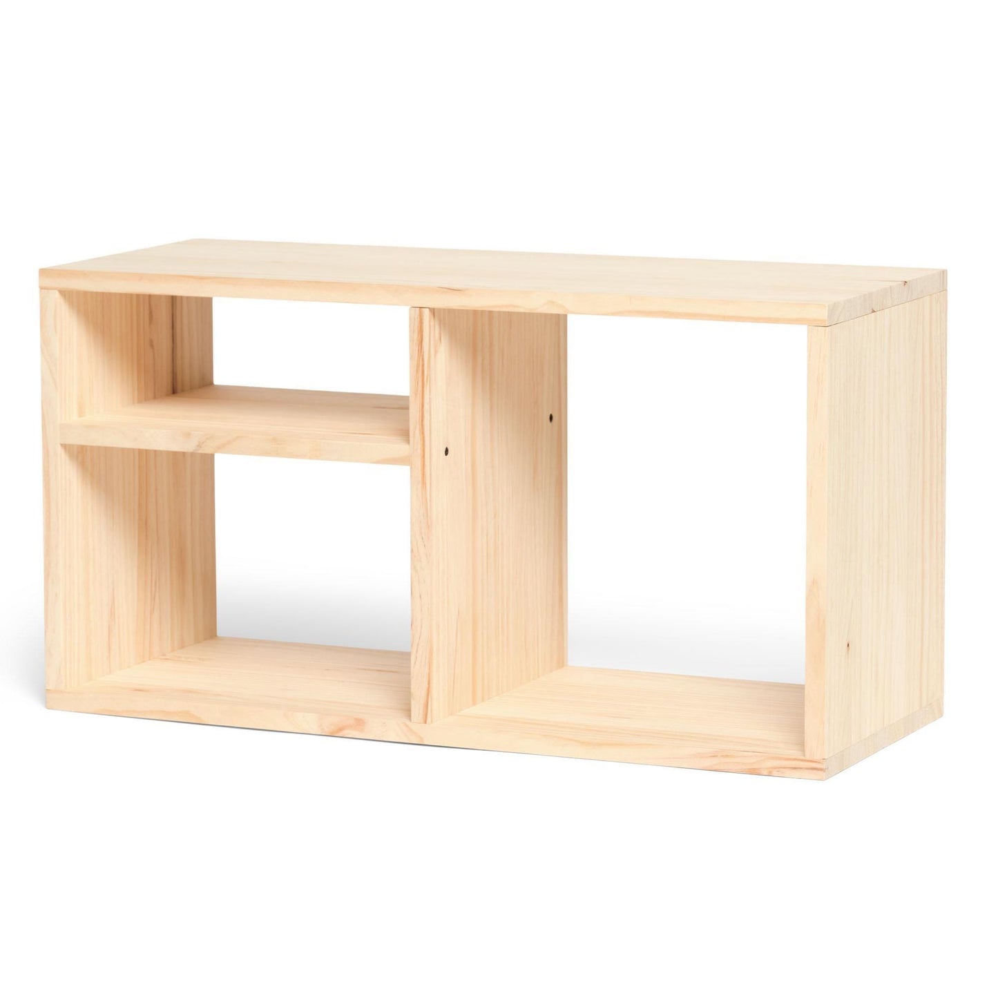 Librero | Estantería | Estantería | Mueble para TV | Acabado "NATURAL" | Teshio. Hecho a mano - Perfecto para sala, comedor y recibidor.