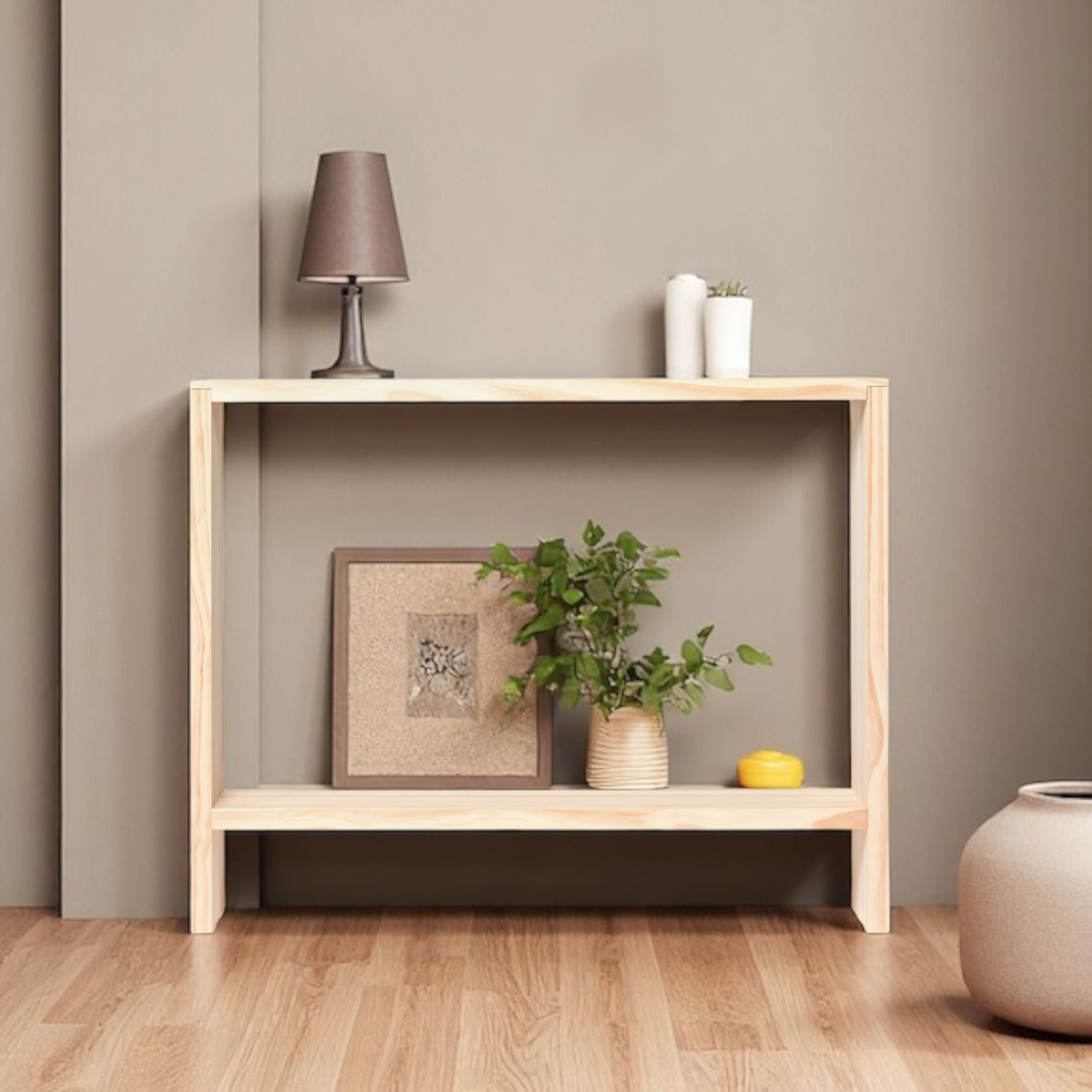 AGANO Consola - Recibidor de madera maciza. Acabado 